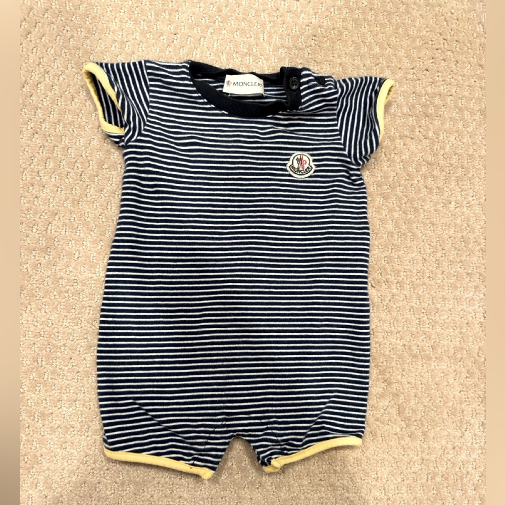 Moncler Striped Baby Romper
